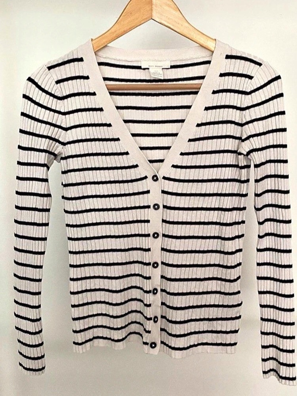 H&M Striped Cardigan in White & Black Size Small